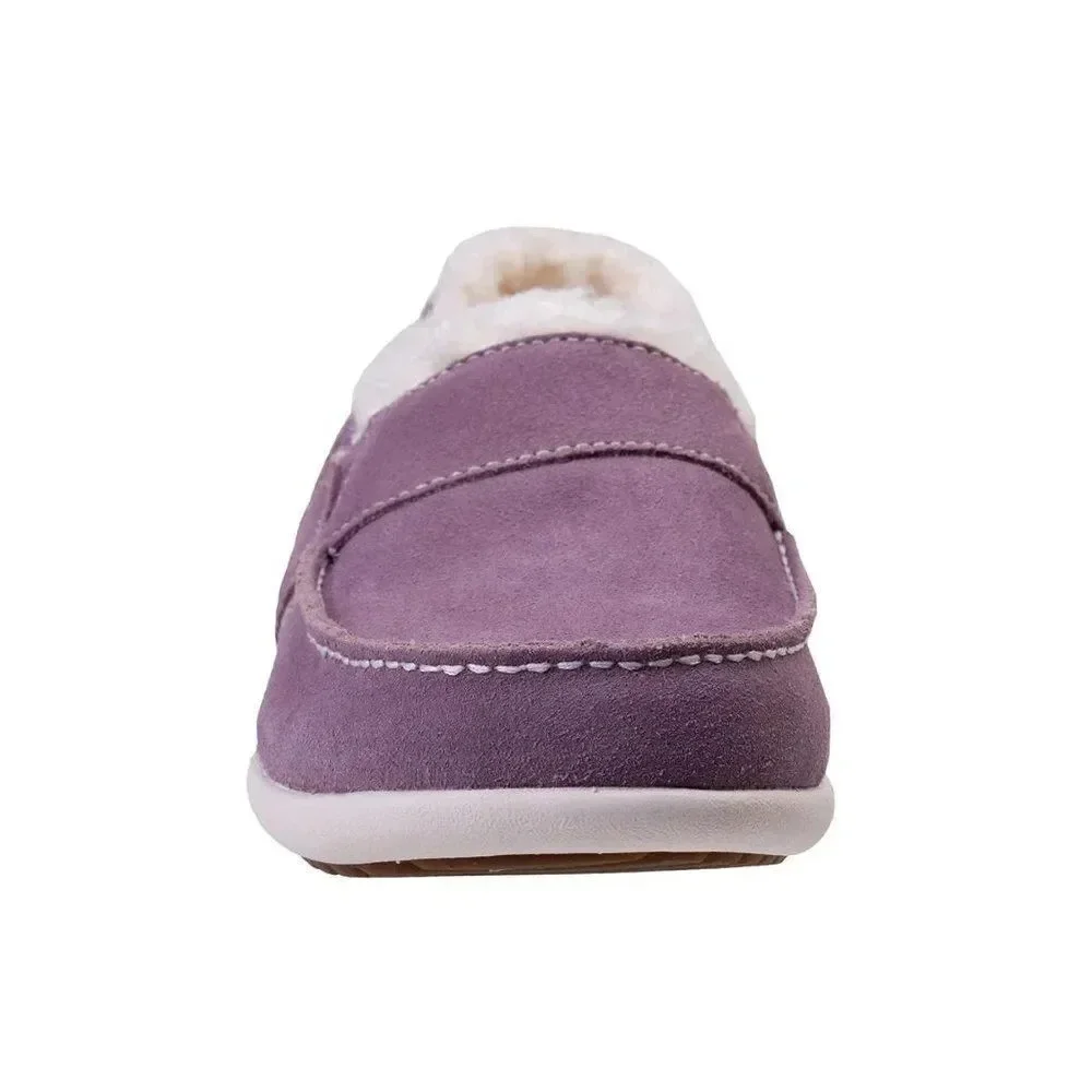 Waco Spenco girls's Wool Collared Fiesta Cozy Slip On Shoes Elderberry Sixr 5.5